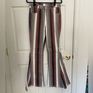 Striped Bell Bottom Jeans size Large